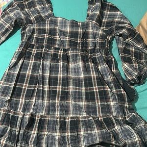 Long sleeve plaid dress
